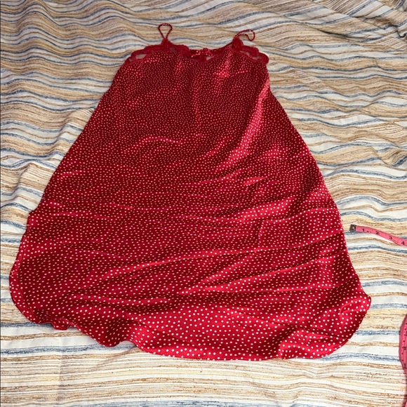 VINTAGE INNER MOST Elegant Red Polka Dot Chemise SLIP /Dress BNWT!